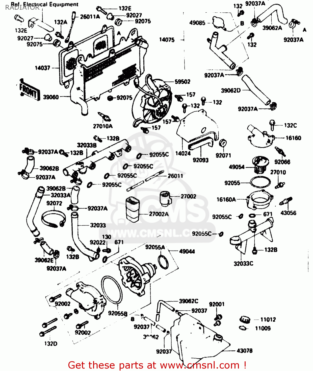 RADIATOR ZX750G2 1985 EUROPE UK FR GR IT NR SD