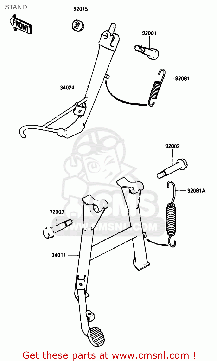 STAND ZX750G2 1985 EUROPE UK FR GR IT NR SD