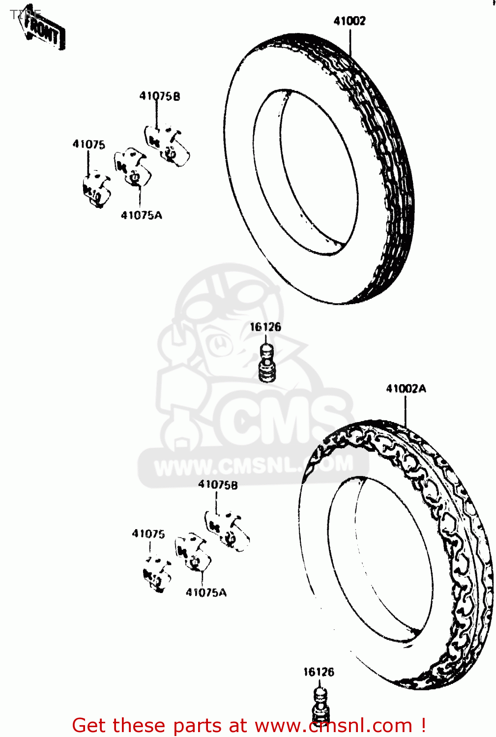 TIRE ZX750G2 1985 EUROPE UK FR GR IT NR SD