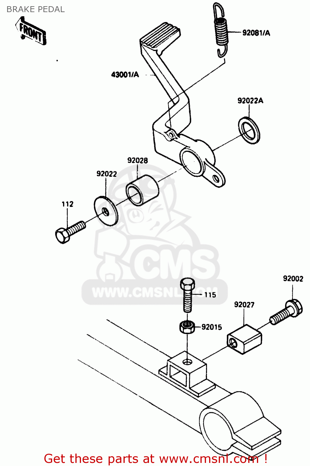 BRAKE PEDAL ZX750G2 1985 EUROPE UK FR GR IT NR SD
