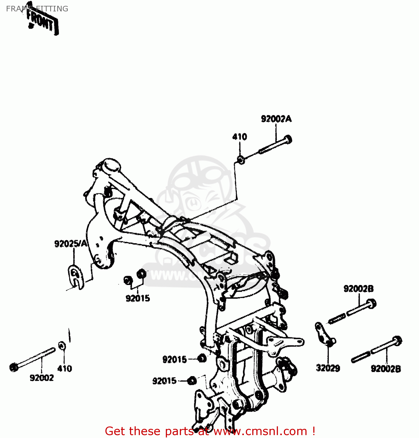 FRAME FITTING ZX750G2 1985 EUROPE UK FR GR IT NR SD