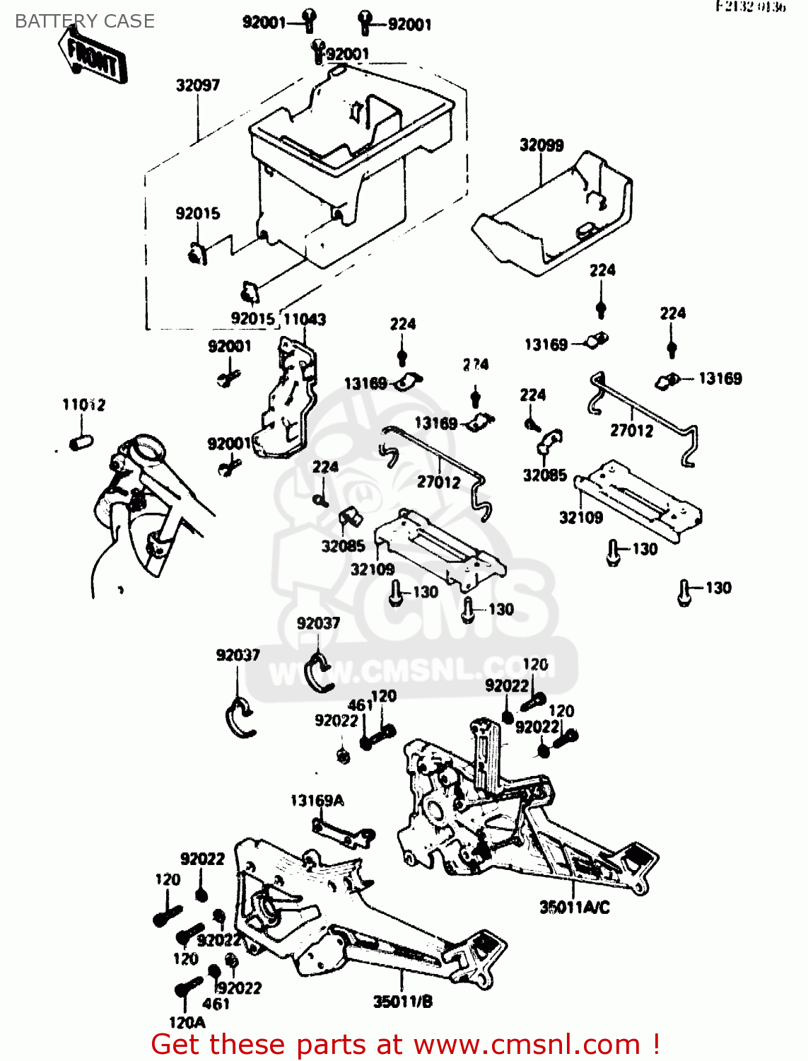 BATTERY CASE ZX750G2 1985 EUROPE UK FR GR IT NR SD