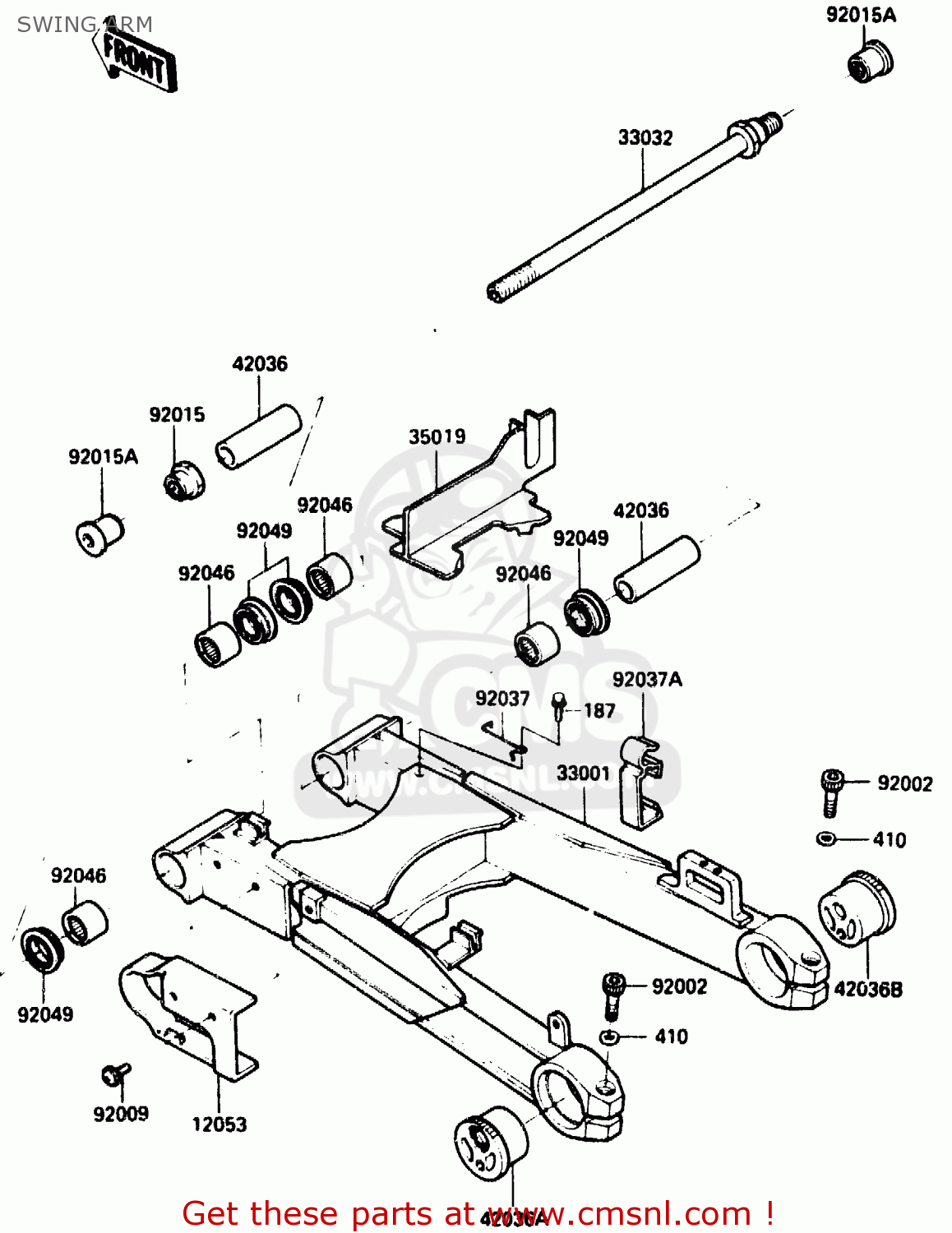 SWING ARM ZX750G2 1985 EUROPE UK FR GR IT NR SD
