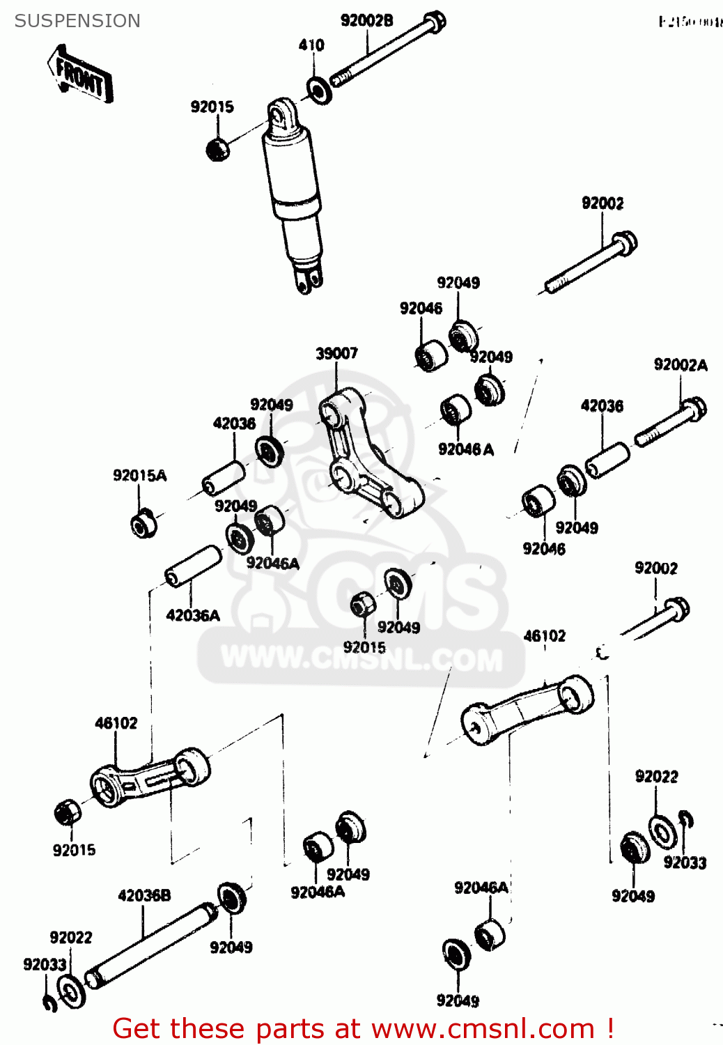 SUSPENSION ZX750G2 1985 EUROPE UK FR GR IT NR SD