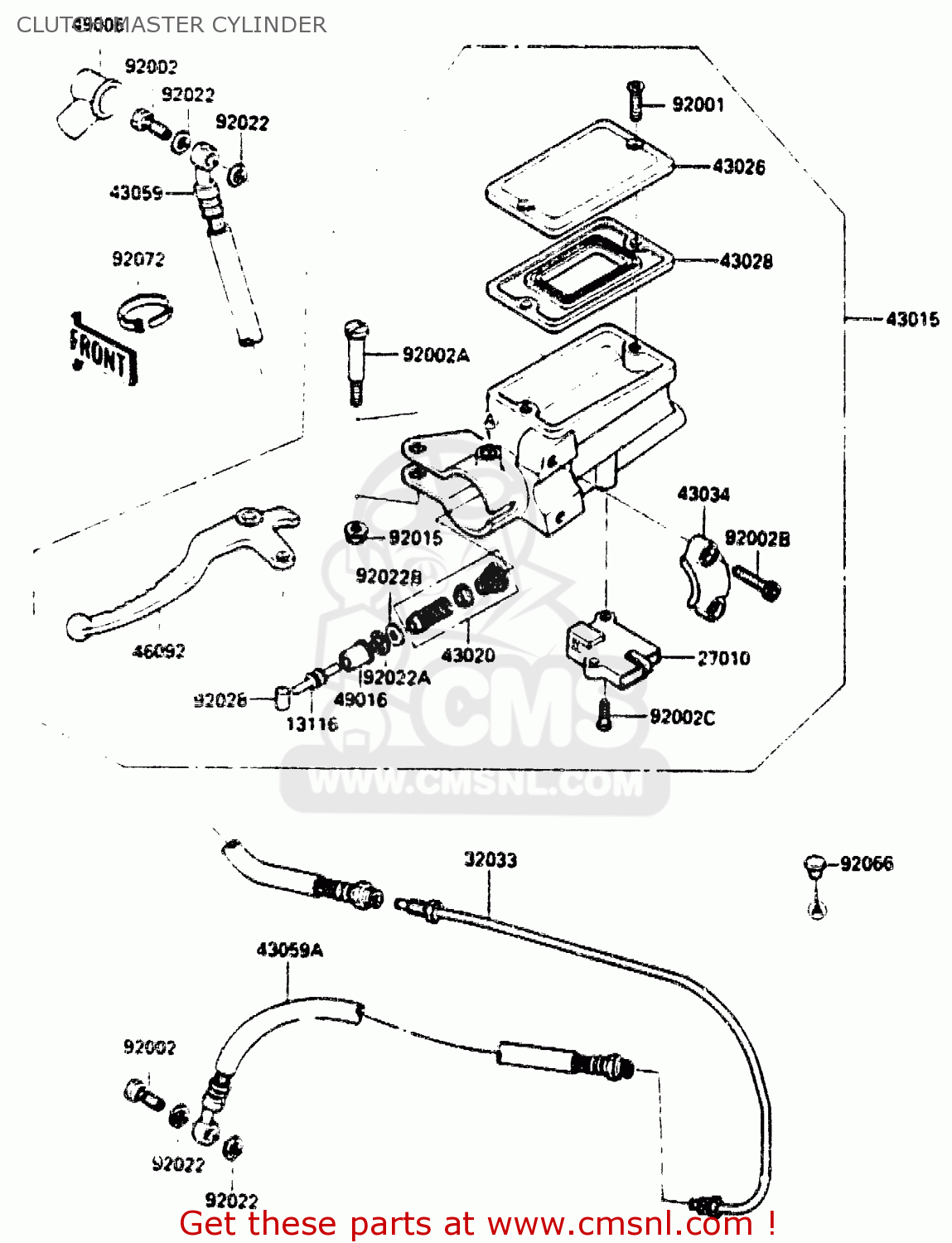 CLUTCH MASTER CYLINDER ZX750G2 1985 EUROPE UK FR GR IT NR SD