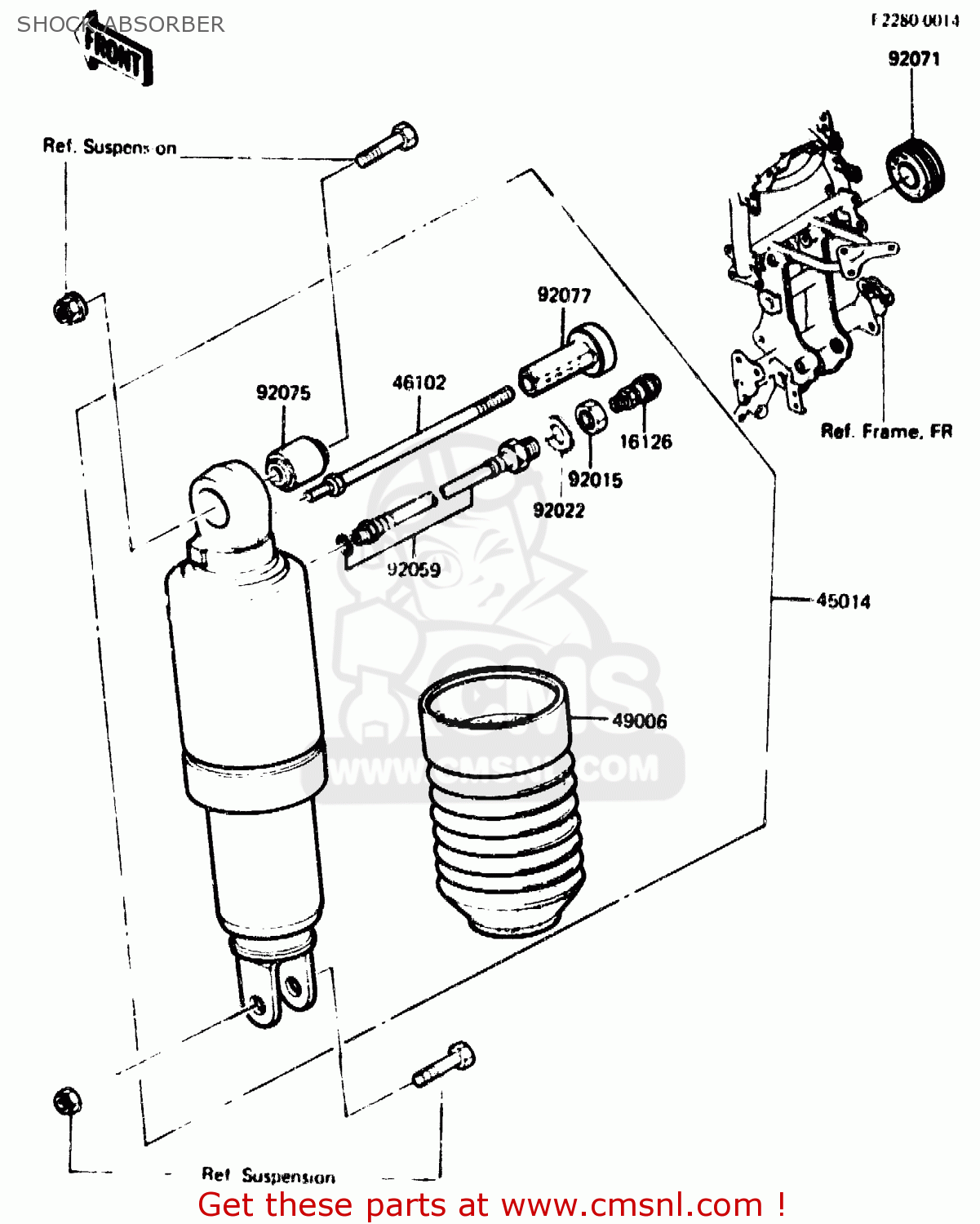 SHOCK ABSORBER ZX750G2 1985 EUROPE UK FR GR IT NR SD