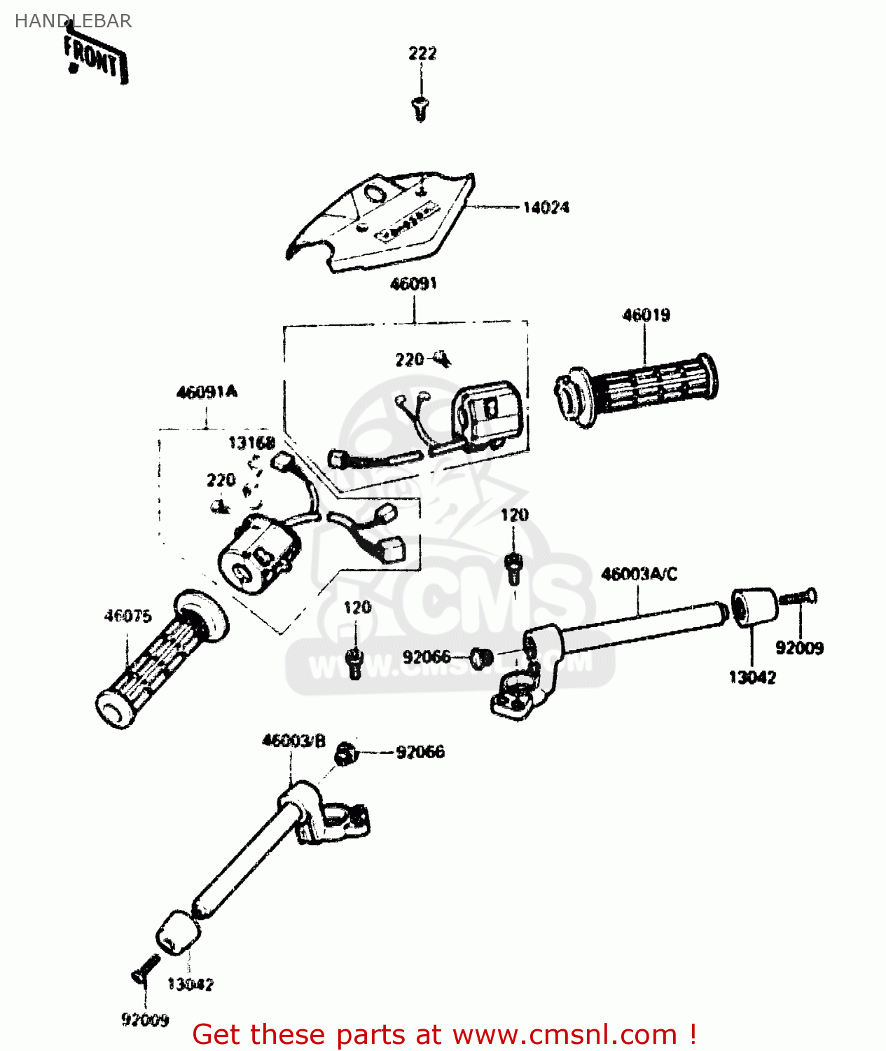HANDLEBAR ZX750G2 1985 EUROPE UK FR GR IT NR SD