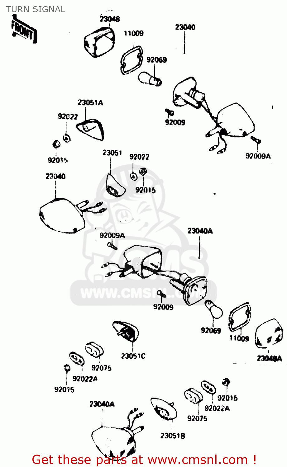 TURN SIGNAL ZX750G2 1985 EUROPE UK FR GR IT NR SD