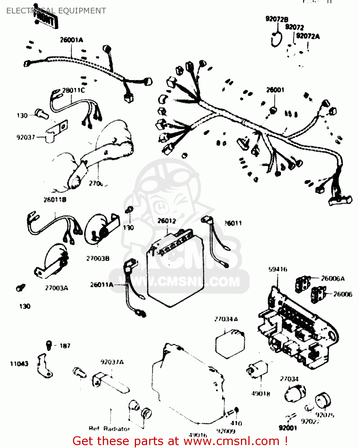 ELECTRICAL EQUIPMENT ZX750G2 1985 EUROPE UK FR GR IT NR SD