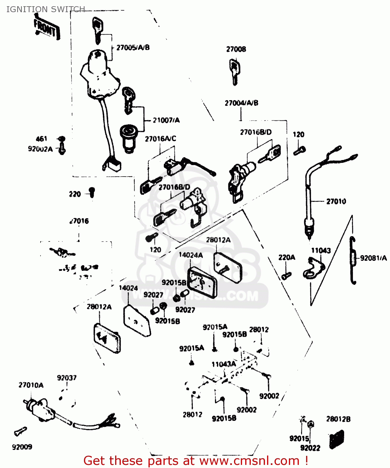IGNITION SWITCH ZX750G2 1985 EUROPE UK FR GR IT NR SD