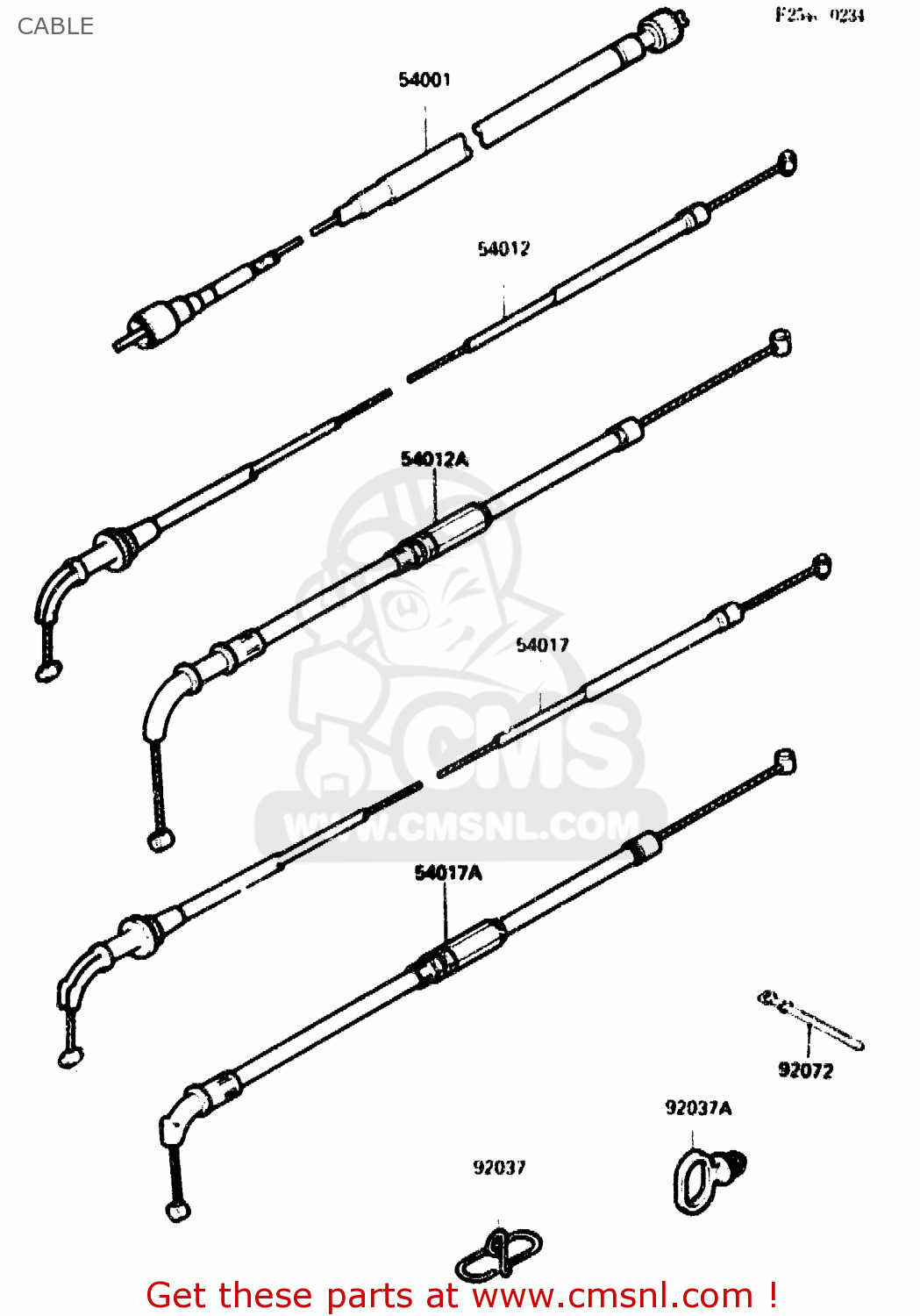 CABLE ZX750G2 1985 EUROPE UK FR GR IT NR SD