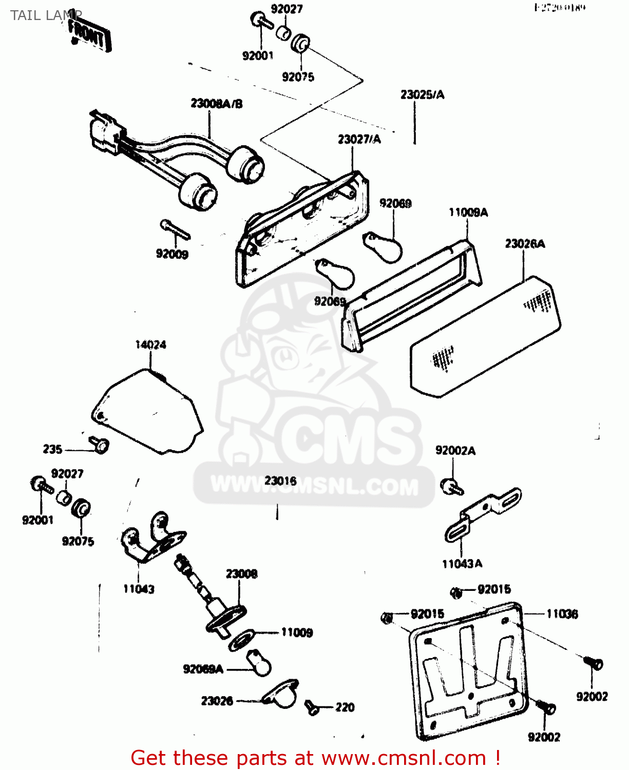TAIL LAMP ZX750G2 1985 EUROPE UK FR GR IT NR SD