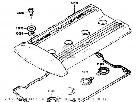 CYLINDER HEAD COVER (ZX750GE000001~006883) - ZX750G2 1985 EUROPE UK FR GR IT NR SD