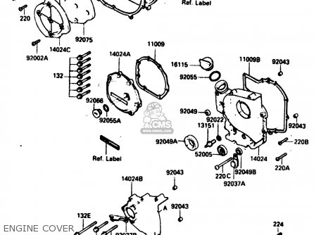 ENGINE COVER - ZX750G2 1985 EUROPE UK FR GR IT NR SD