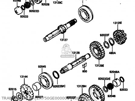 TRANSMISSION (ZX750GE000001~008841) - ZX750G2 1985 EUROPE UK FR GR IT NR SD