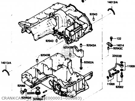 CRANKCASE (ZX750GE000001~006883) - ZX750G2 1985 EUROPE UK FR GR IT NR SD