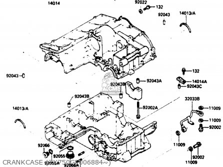 CRANKCASE (ZX750GE006884~) - ZX750G2 1985 EUROPE UK FR GR IT NR SD
