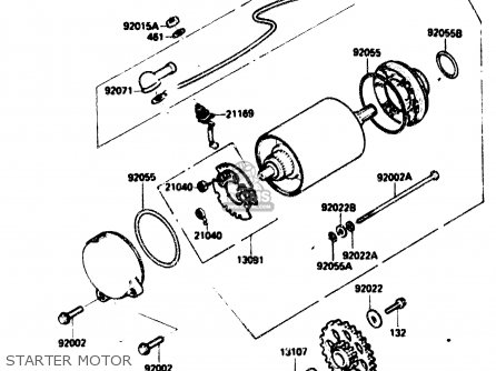 STARTER MOTOR - ZX750G2 1985 EUROPE UK FR GR IT NR SD