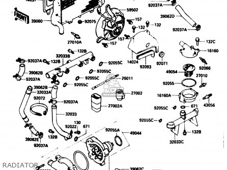 RADIATOR - ZX750G2 1985 EUROPE UK FR GR IT NR SD
