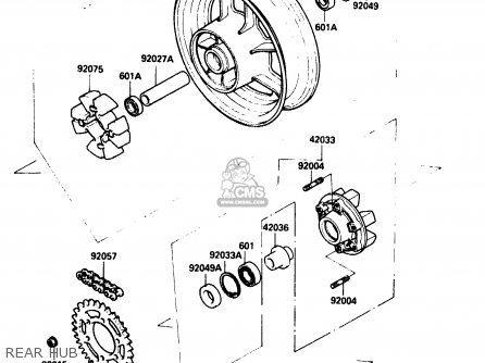 REAR HUB - ZX750G2 1985 EUROPE UK FR GR IT NR SD