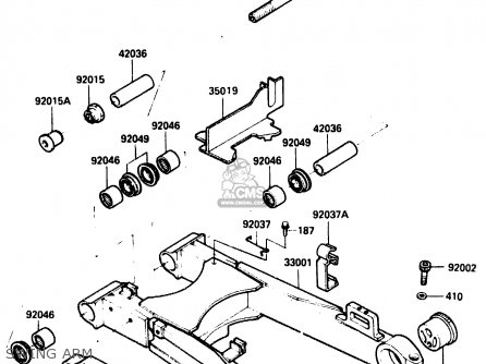 SWING ARM - ZX750G2 1985 EUROPE UK FR GR IT NR SD