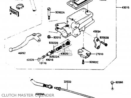CLUTCH MASTER CYLINDER - ZX750G2 1985 EUROPE UK FR GR IT NR SD