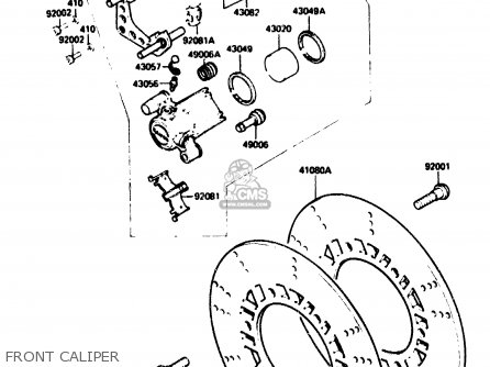 FRONT CALIPER - ZX750G2 1985 EUROPE UK FR GR IT NR SD