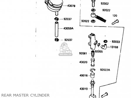 REAR MASTER CYLINDER - ZX750G2 1985 EUROPE UK FR GR IT NR SD
