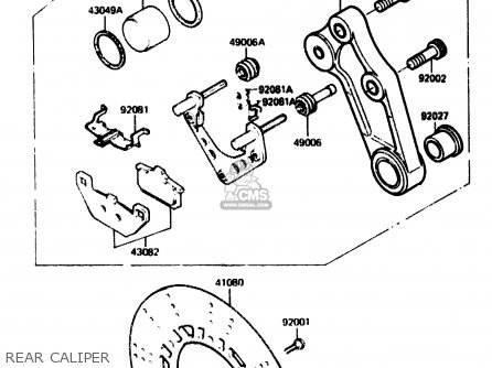 REAR CALIPER - ZX750G2 1985 EUROPE UK FR GR IT NR SD