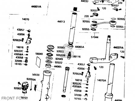 FRONT FORK - ZX750G2 1985 EUROPE UK FR GR IT NR SD