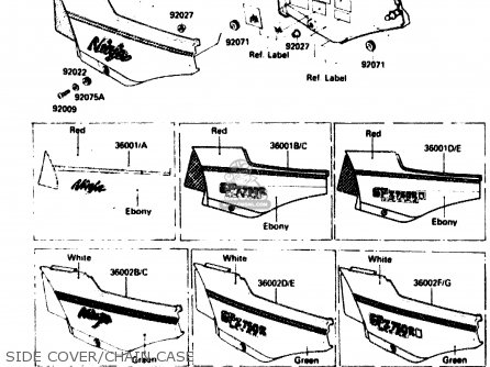 SIDE COVER/CHAIN CASE - ZX750G2 1985 EUROPE UK FR GR IT NR SD