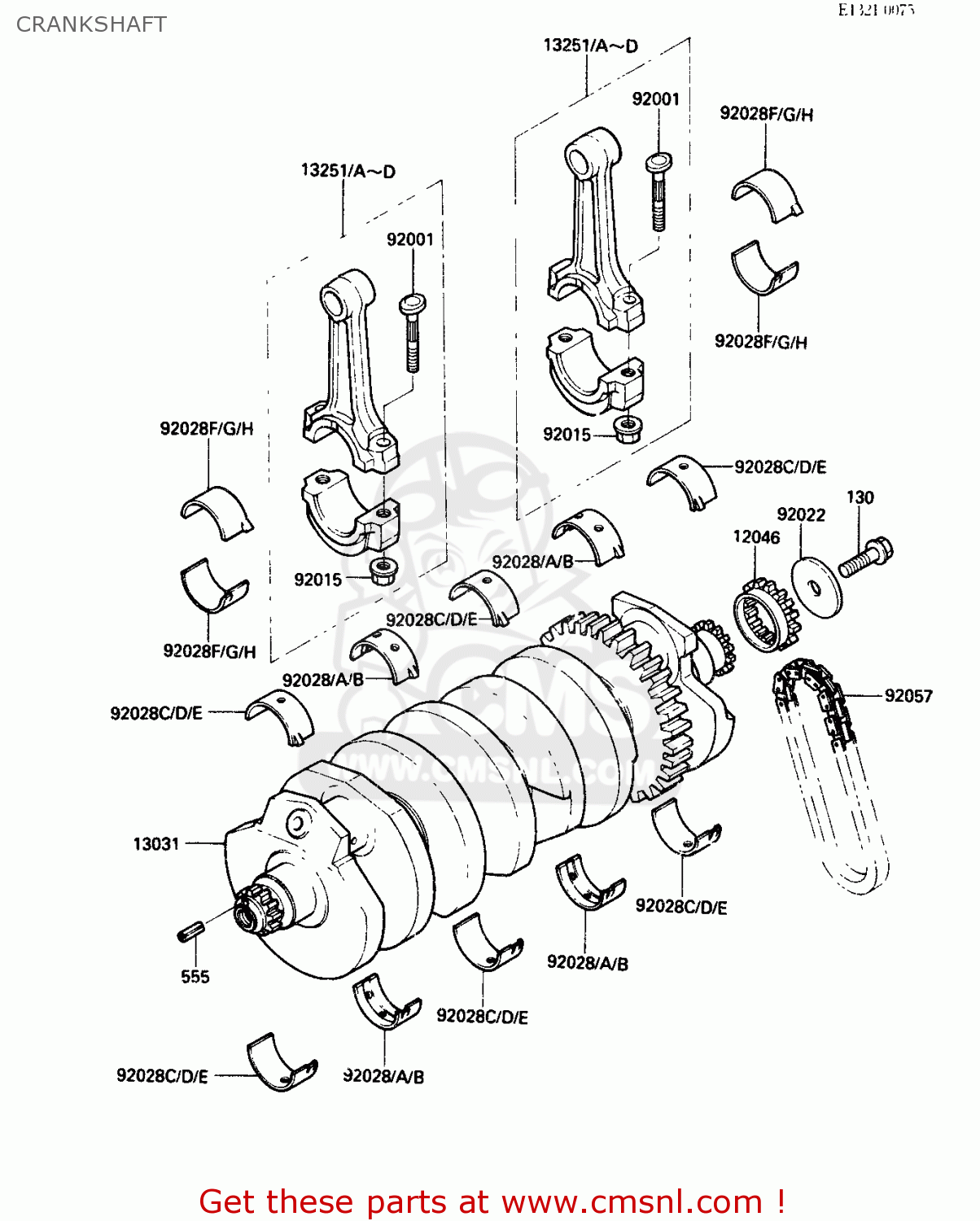 CRANKSHAFT ZX750G3 1986 EUROPE UK GR SD ST WG