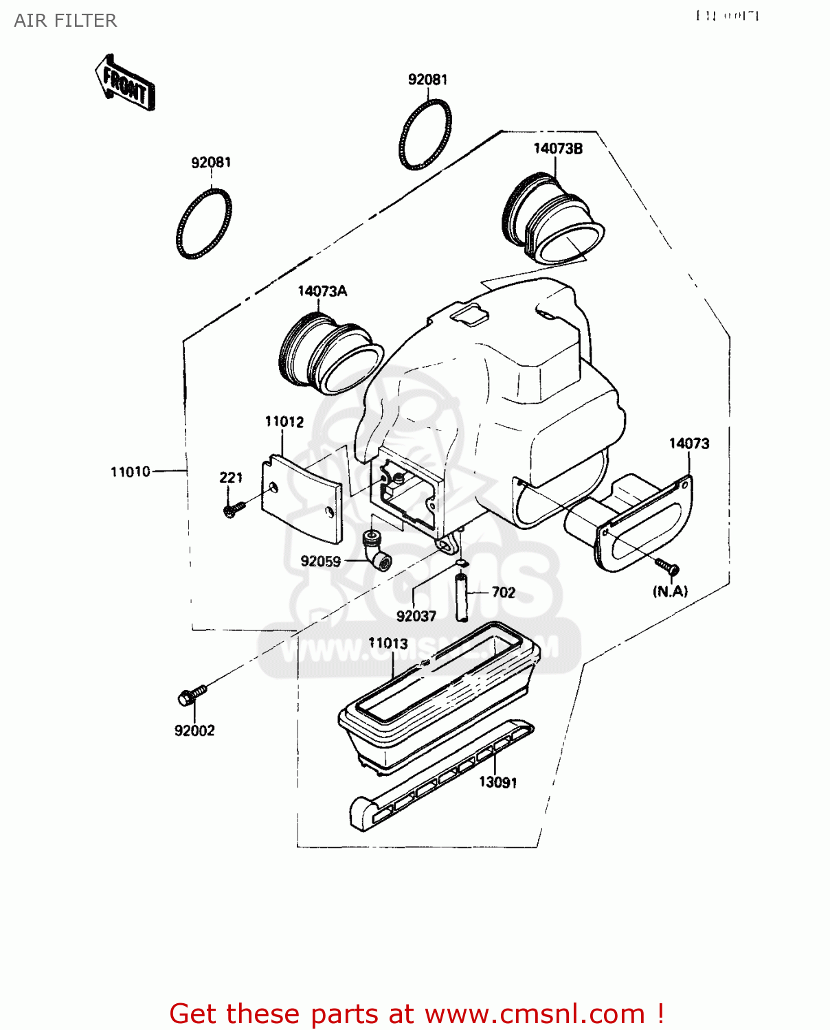AIR FILTER ZX750G3 1986 EUROPE UK GR SD ST WG