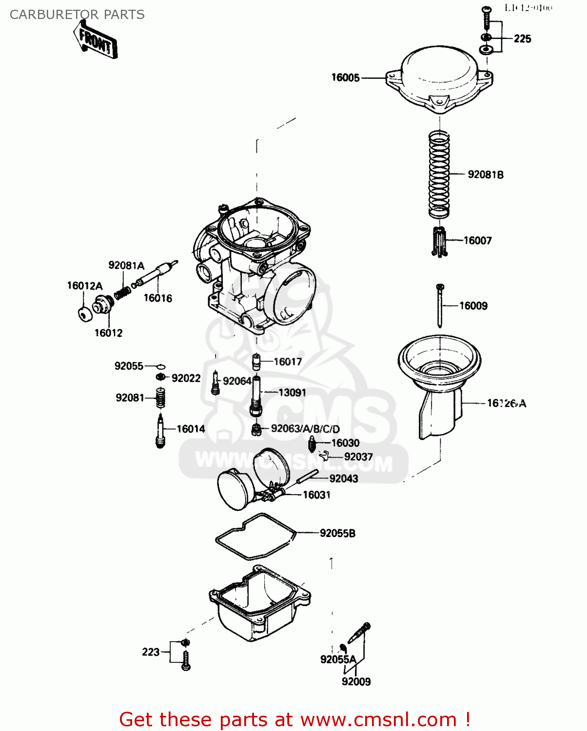 CARBURETOR PARTS ZX750G3 1986 EUROPE UK GR SD ST WG