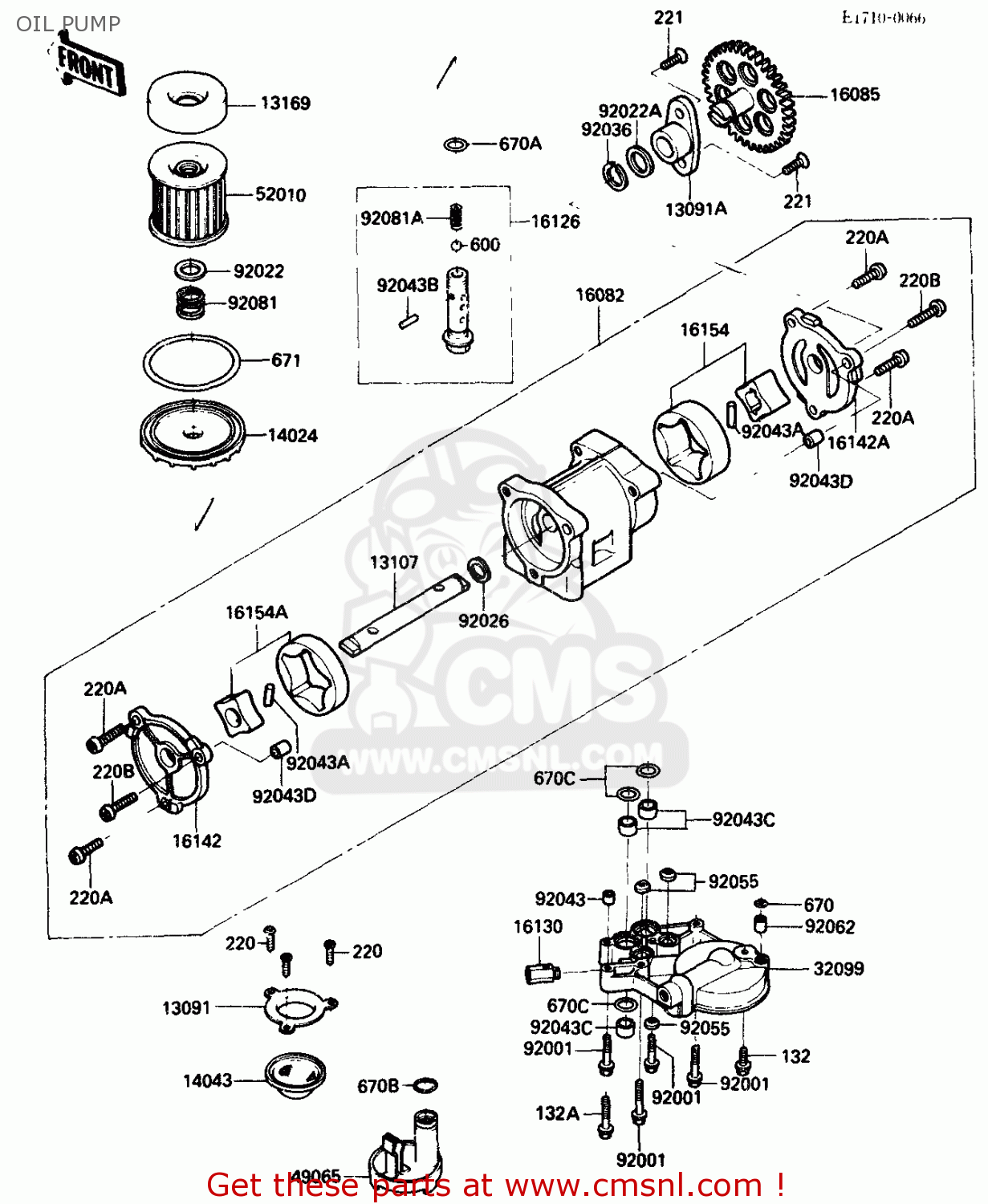 OIL PUMP ZX750G3 1986 EUROPE UK GR SD ST WG