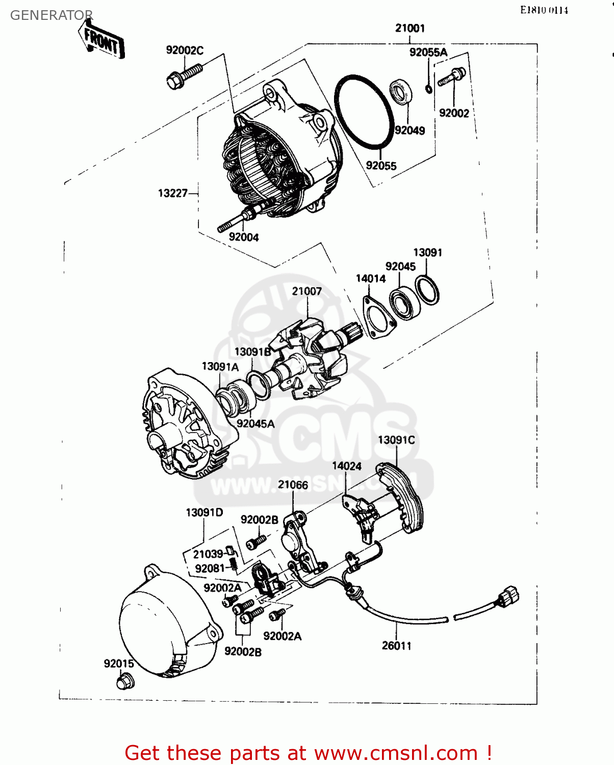 GENERATOR ZX750G3 1986 EUROPE UK GR SD ST WG