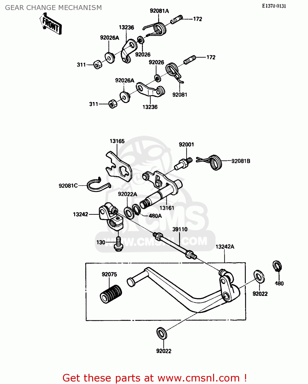 GEAR CHANGE MECHANISM ZX750G3 1986 EUROPE UK GR SD ST WG