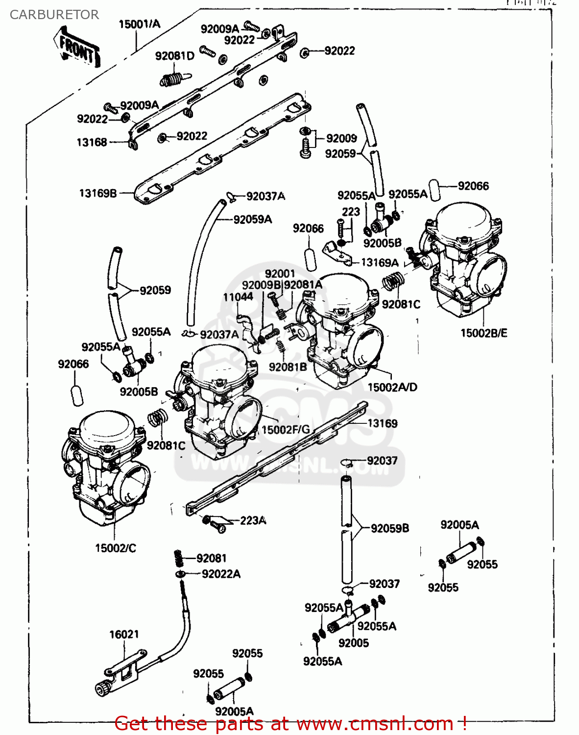 CARBURETOR ZX750G3 1986 EUROPE UK GR SD ST WG
