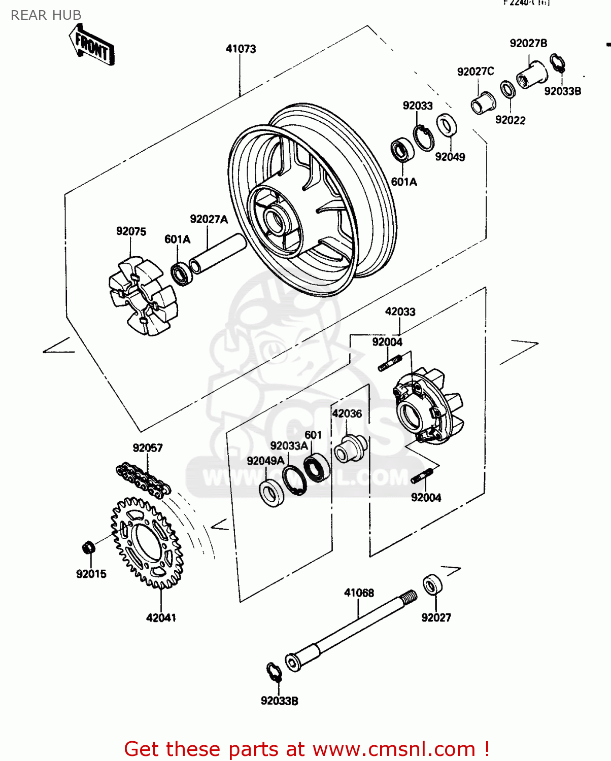 REAR HUB ZX750G3 1986 EUROPE UK GR SD ST WG