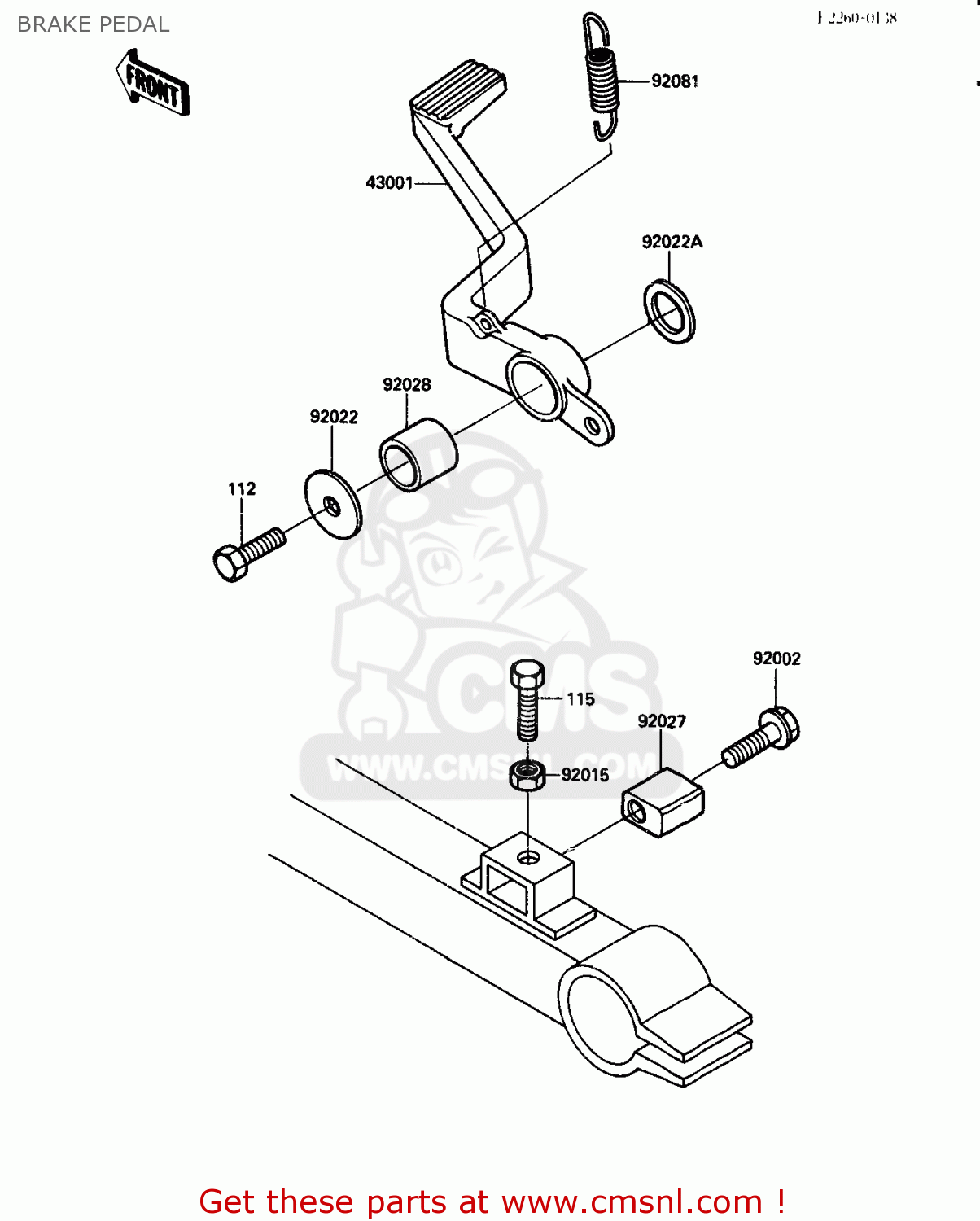 BRAKE PEDAL ZX750G3 1986 EUROPE UK GR SD ST WG