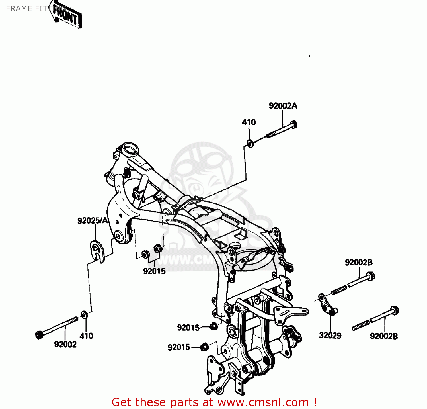 FRAME FITTING ZX750G3 1986 EUROPE UK GR SD ST WG