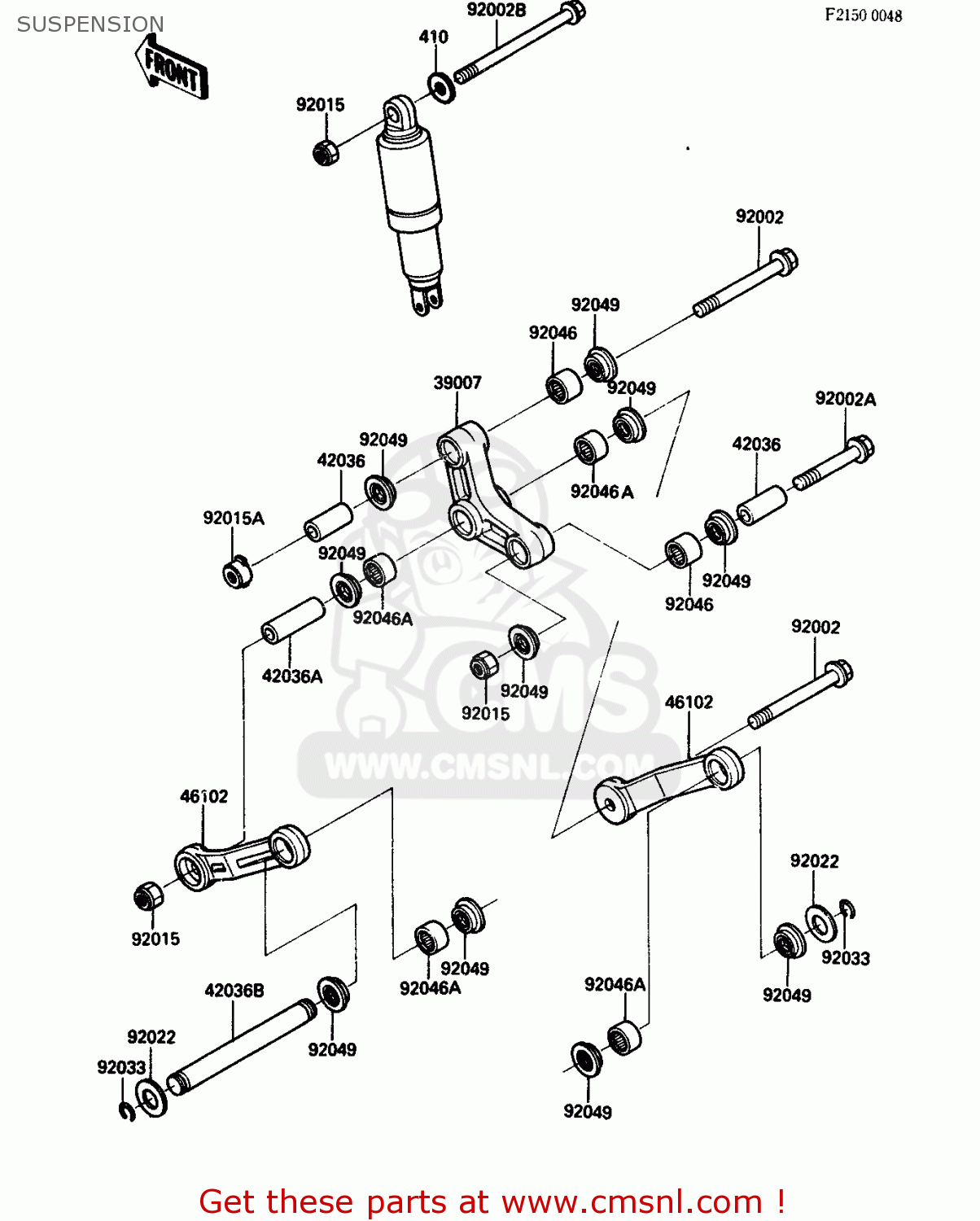 SUSPENSION ZX750G3 1986 EUROPE UK GR SD ST WG