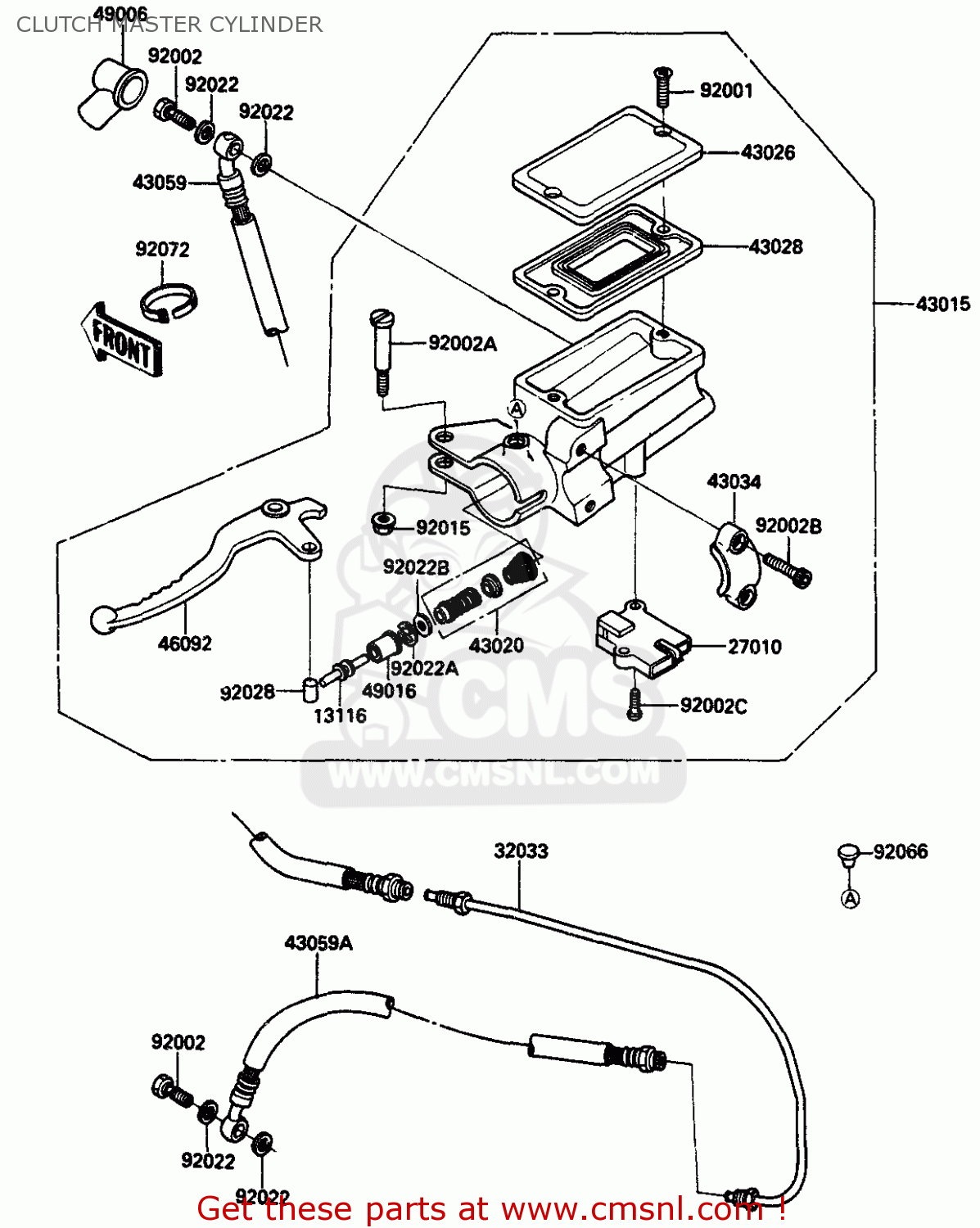 CLUTCH MASTER CYLINDER ZX750G3 1986 EUROPE UK GR SD ST WG