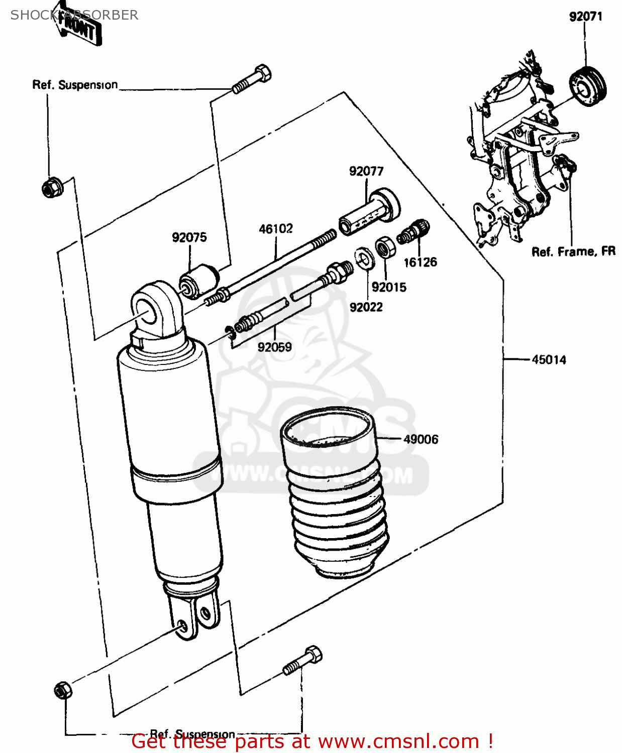 SHOCK ABSORBER ZX750G3 1986 EUROPE UK GR SD ST WG