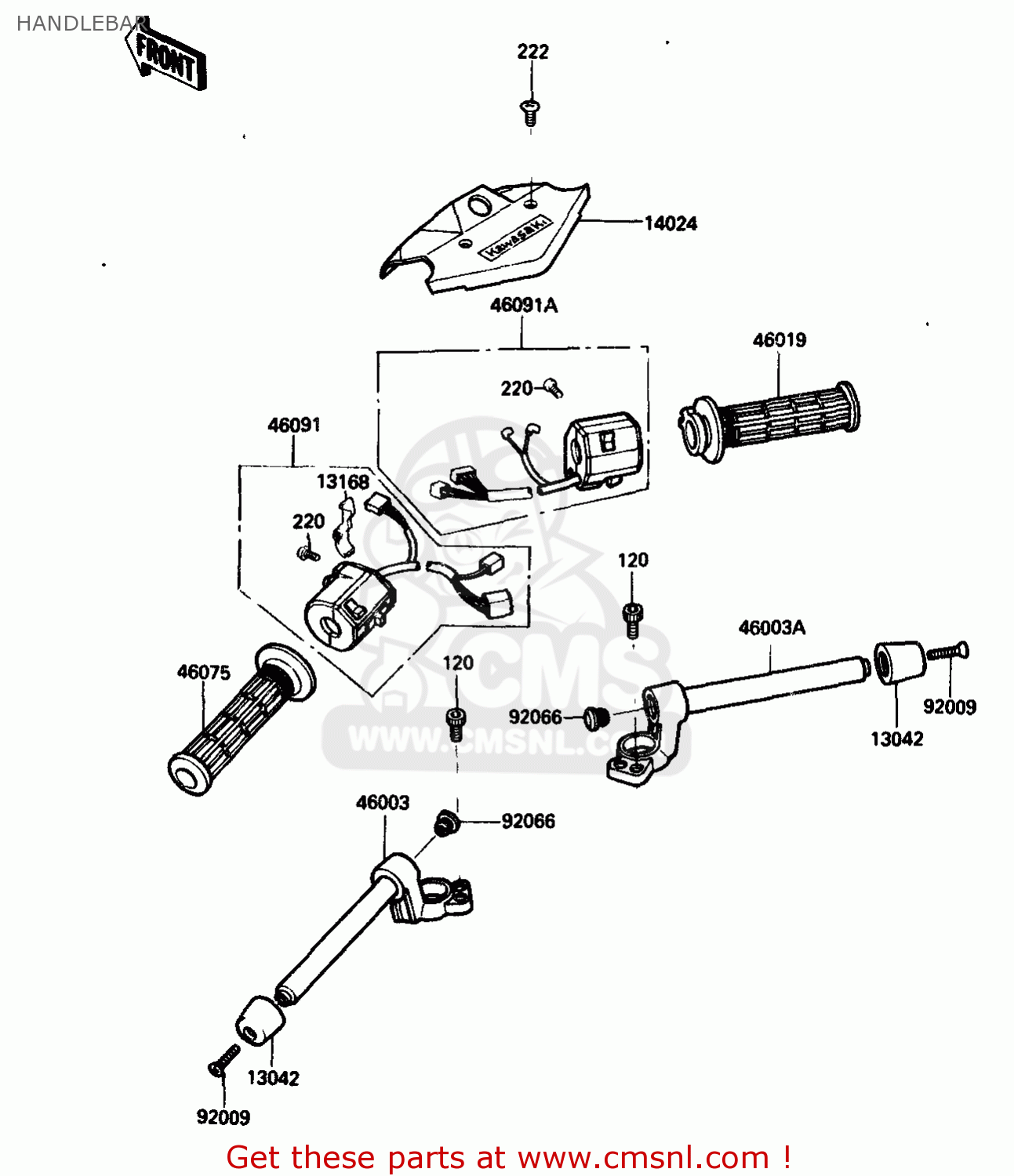 HANDLEBAR ZX750G3 1986 EUROPE UK GR SD ST WG