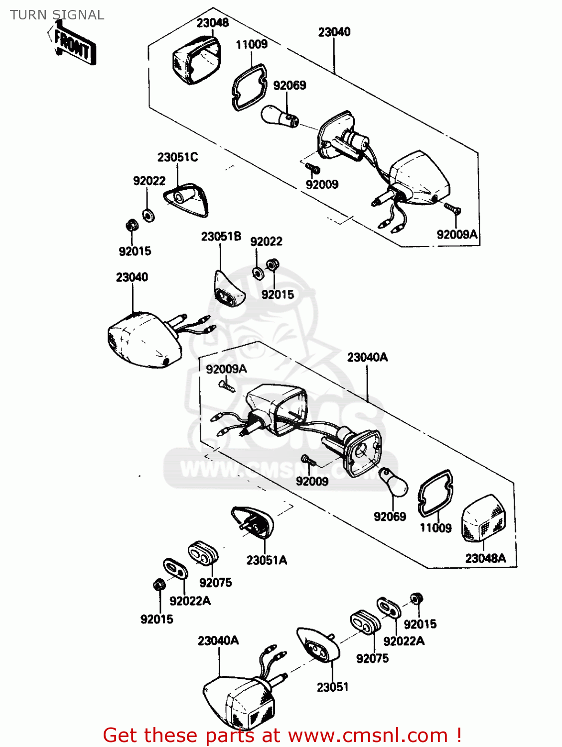 TURN SIGNAL ZX750G3 1986 EUROPE UK GR SD ST WG