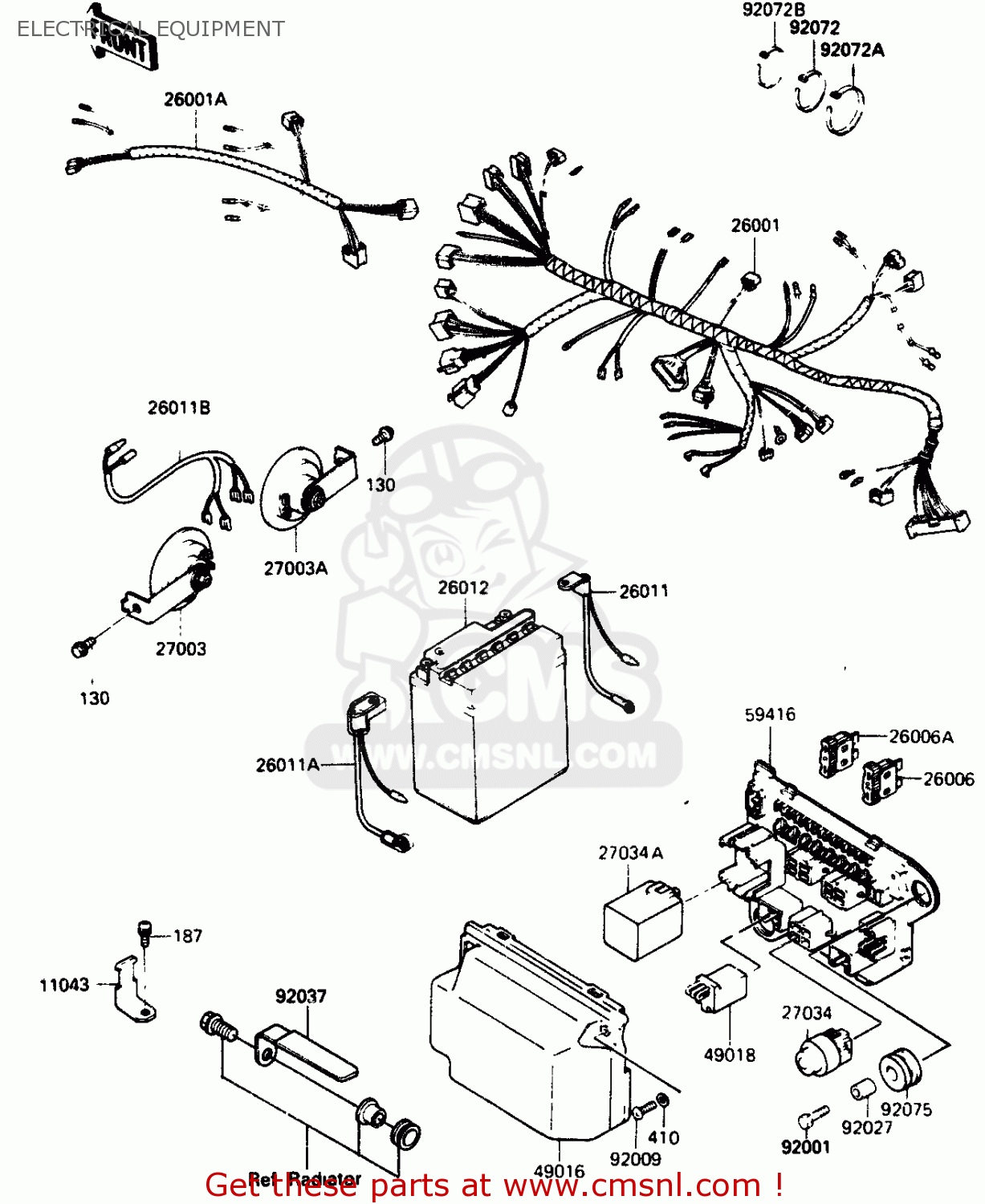 ELECTRICAL EQUIPMENT ZX750G3 1986 EUROPE UK GR SD ST WG