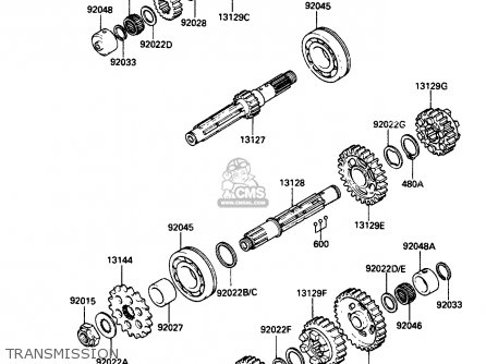 TRANSMISSION - ZX750G3 1986 EUROPE UK GR SD ST WG
