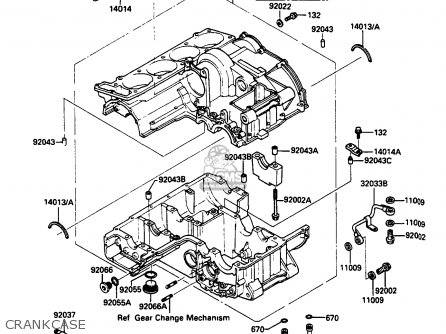 CRANKCASE - ZX750G3 1986 EUROPE UK GR SD ST WG