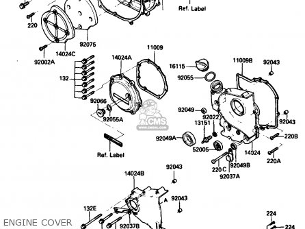 ENGINE COVER - ZX750G3 1986 EUROPE UK GR SD ST WG